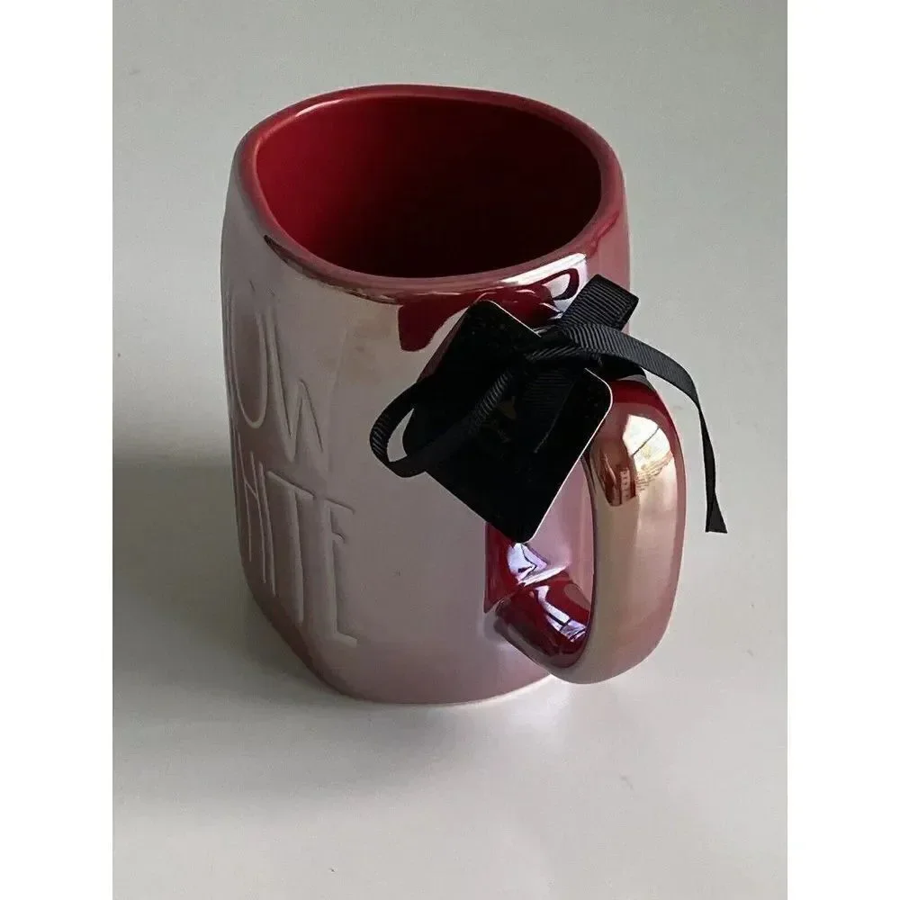 Rae Dunn Disney Snow White Red Iridescent Ceramic Mug NEW‎